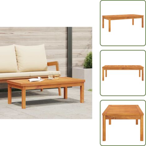 Tavolino in acacia - vidaXL Tavolino da Salotto 100x50x33 cm in Legno Massello di Acacia - Tavolino esterno