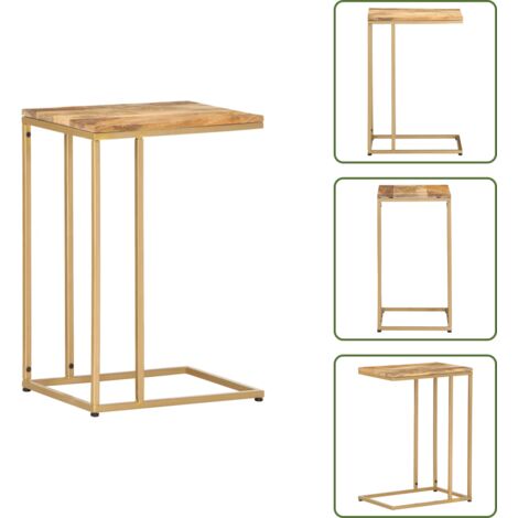 Tavolino in acciaio - vidaXL Tavolino di Servizio 35x45x65 cm in Legno Massello di Mango -