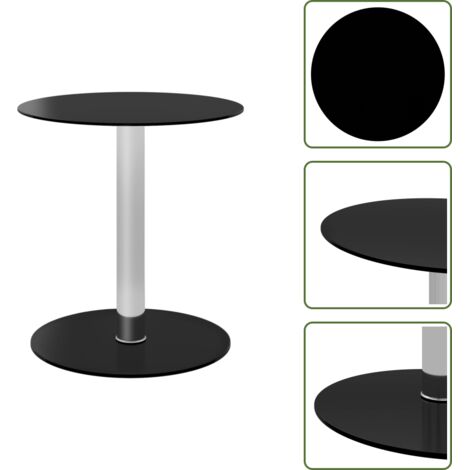 Tavolino in alluminio - vidaXL Tavolino da Salotto Nero 40 cm in Vetro Temperato - Tavolino moderno