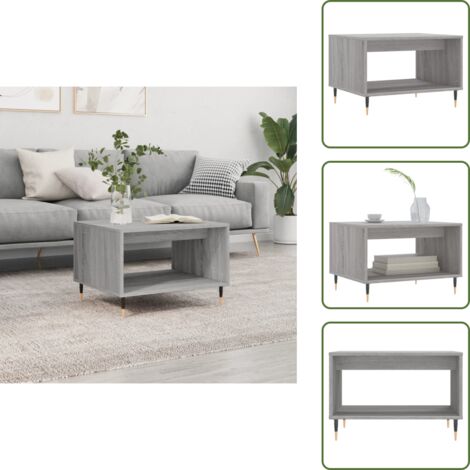 Tavolino in ferro - vidaXL Tavolino da Salotto Grigio Sonoma 60x50x40 cm Legno Multistrato - Tavolino grigio
