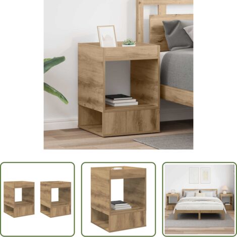 Tavolino in legno artigianale -  Tavolino 2 pcs Rovere artigianale 40 x 40 x 56 cm