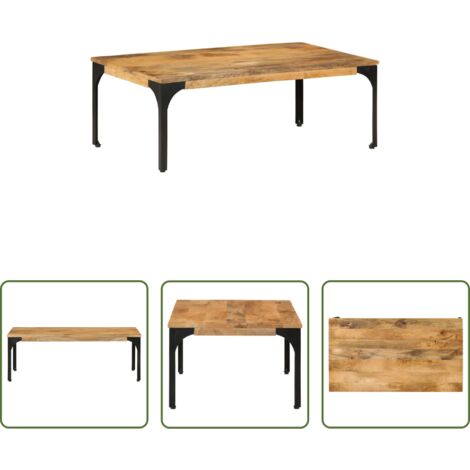 Tavolino in legno di mango -  Tavolino da Salotto 100x55x35 cm in Legno Massello di Mango
