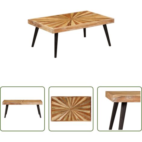 Tavolino in legno di mango -  Tavolino da Salotto in Legno Massello di Mango 90x55x36 cm