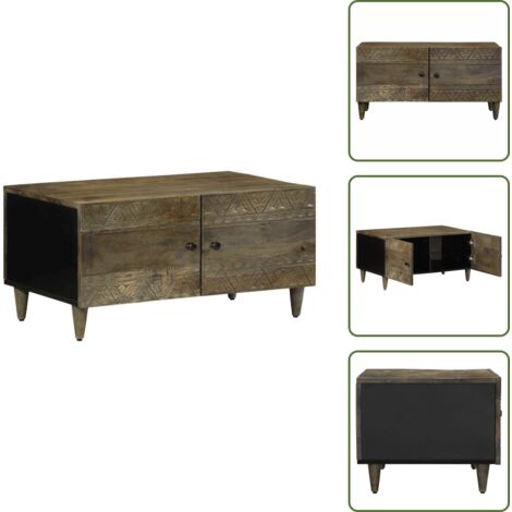 Tavolino in legno di mango - vidaXL Tavolino da Salotto Grigio Chiaro 80x50x40 cm Legno di Mango - Tavolino con gambe