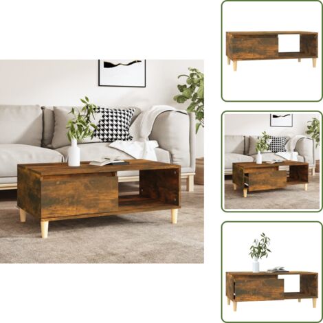 Tavolino in legno fumo - vidaXL Tavolino da Salotto Rovere Fumo 90x50x36,5 cm Legno Multistrato - Tavolino scandinavo