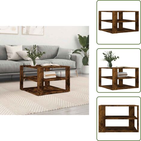Tavolino in legno fumo - vidaXL Tavolino Salotto Rovere Fumo 58x58x40 cm Legno Multistrato - Tavolino da salotto moderno