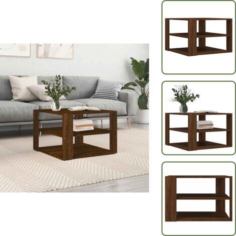 Tavolino in legno marrone - vidaXL Tavolino Salotto Rovere Marrone 58x58x40 Legno Multistrato - Tavolino da salotto moderno