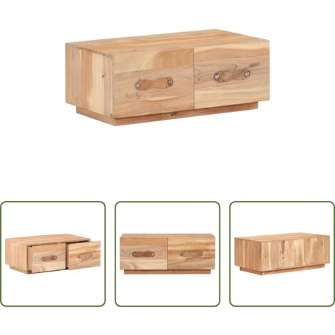 Tavolino in legno massello -  Tavolino da Salotto 90x50x35 cm in Legno Massello di Recupero