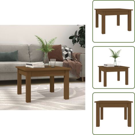 Tavolino in legno massello - vidaXL Tavolino da Salotto ambra 45x45x30 cm Legno Massello di Pino - Tavolino ambra
