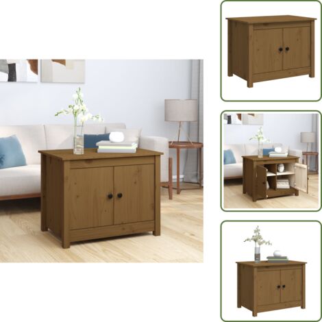 Tavolino in legno massello - vidaXL Tavolino da Salotto ambra 71x49x55 cm in Legno Massello di Pino - Tavolino marrone