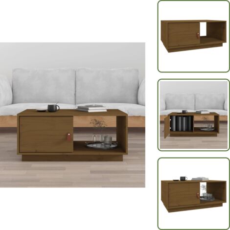 Tavolino in legno massello - vidaXL Tavolino da Salotto ambra 80x50x35,5 cm Legno Massello di Pino - Tavolino da salotto moderno