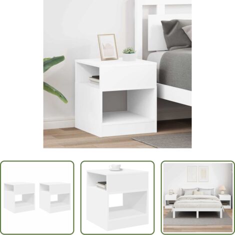 Tavolino in legno multistrato -  Tavolino 2 pcs Bianco 40,5 x 40 x 45 cm Legno multistrato