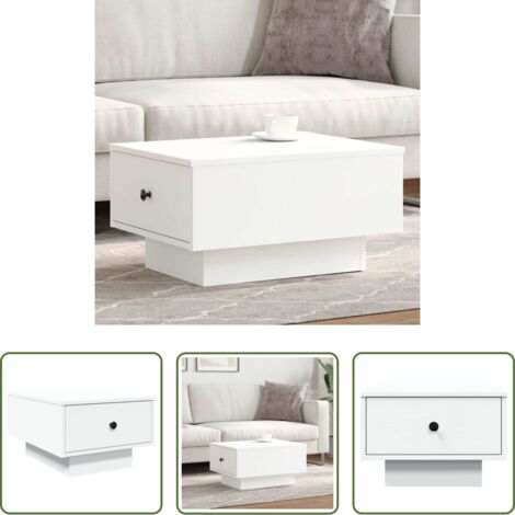 Tavolino in legno multistrato -  Tavolino da Salotto Bianco 60x45x31 cm in Legno Multistrato