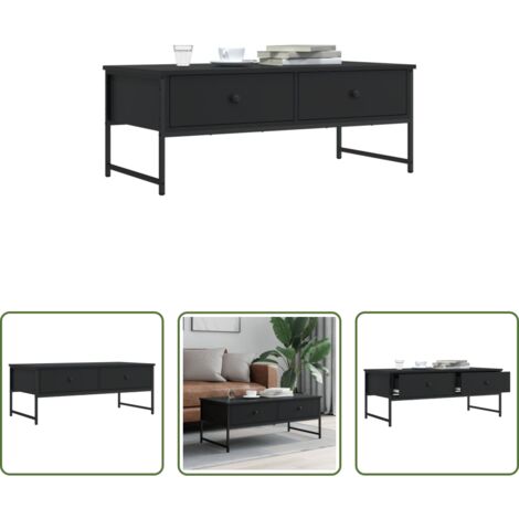 Tavolino in legno multistrato -  Tavolino da Salotto Nero 101x49x39,5 cm in Legno Multistrato