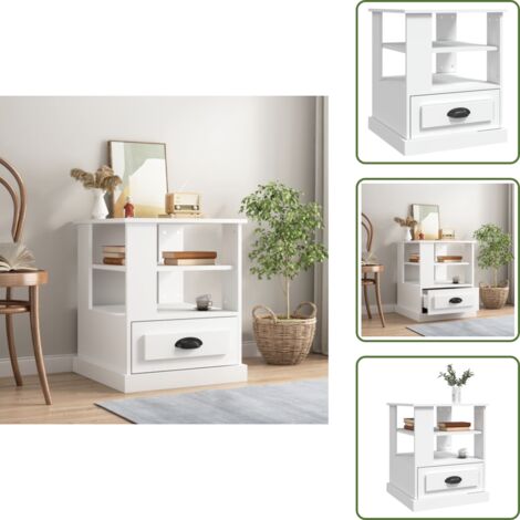 Tavolino in legno multistrato - vidaXL Tavolino Bianco 50x50x60 cm in Legno Multistrato - Tavolino elegante
