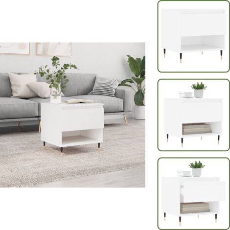 Tavolino in legno multistrato - vidaXL Tavolino da Salotto Bianco 50x46x50 cm in Legno Multistrato - Tavolino con cassetto