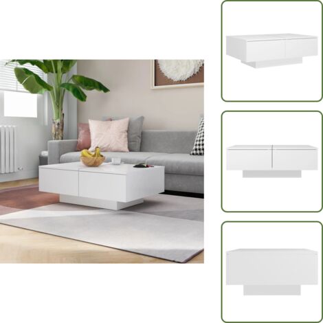 Tavolino in legno multistrato - vidaXL Tavolino da Salotto Bianco 90x60x31 cm in Legno Multistrato - Tavolino da tavolo