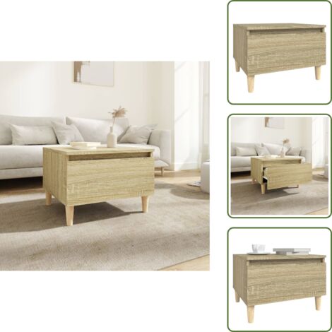 Tavolino in legno multistrato - vidaXL Tavolino Rovere Sonoma 50x46x35 cm in Legno Multistrato - Tavolino scandinavo