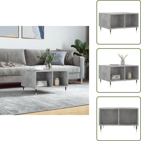 Tavolino in legno multistrato - vidaXL Tavolino Salotto Grigio Cemento 60x50x36,5 cm Legno Multistrato - Tavolino grigio cemento