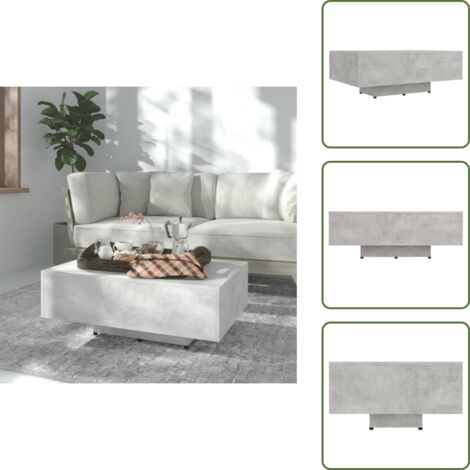 Tavolino in legno multistrato - vidaXL Tavolino Salotto Grigio Cemento 85x55x31 cm Legno Multistrato - Tavolino grigio cemento
