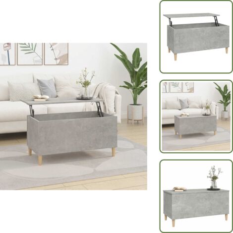 Tavolino in legno multistrato - vidaXL Tavolino Salotto Grigio Cemento 90x44,5x45 cm Legno Multistrato - Tavolino grigio cemento