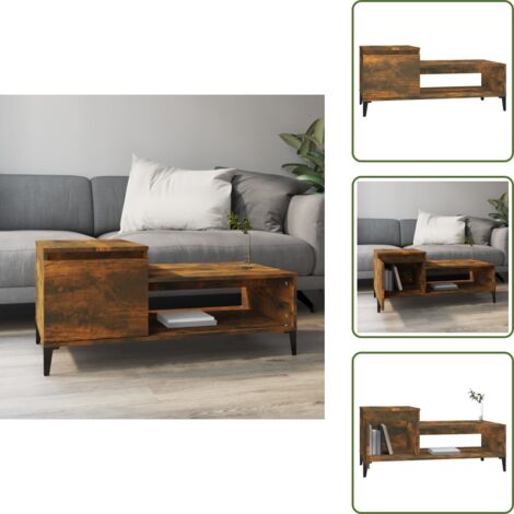 Tavolino in legno Rovere Fumo - vidaXL Tavolino da Salotto Rovere Fumo 100x50x45 cm Legno Multistrato -