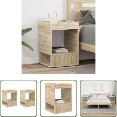 Tavolino in legno -  Tavolino 2 pcs Rovere Sonoma 40 x 40 x 56 cm Legno multistrato