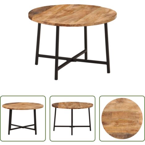 Tavolino in legno -  Tavolino da Salotto 54x54x35 cm Legno Massello Mango e Ferro