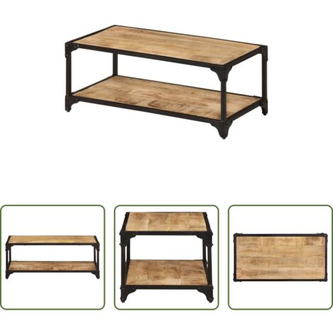 Tavolino in legno -  Tavolino da Salotto 90x45x35 cm Legno Massello di Mango Grezzo
