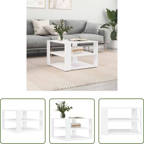 Tavolino in legno -  Tavolino da Salotto Bianco 58x58x40 cm in Legno Multistrato