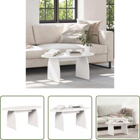 Tavolino in legno -  Tavolino da salotto Bianco 80 x 40 x 35 cm Pino massello