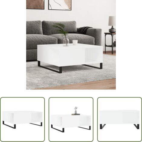 Tavolino in legno -  Tavolino da Salotto Bianco 80x80x36,5 cm in Legno Multistrato