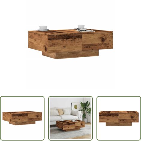 Tavolino in legno -  Tavolino da Salotto Legno Antico 90x60x31 cm Legno Multistrato