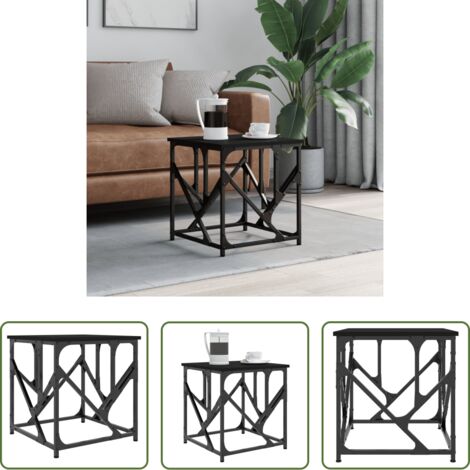 Tavolino in legno -  Tavolino da Salotto Nero 45x45x47,5 cm in Legno Multistrato
