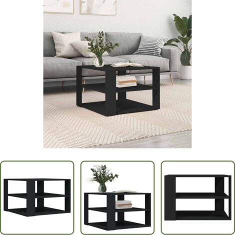 Tavolino in legno -  Tavolino da Salotto Nero 58x58x40 cm in Legno Multistrato