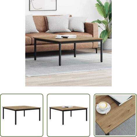 Tavolino in legno -  Tavolino da salotto Rovere Artigianale 100 x 100 x 45 cm