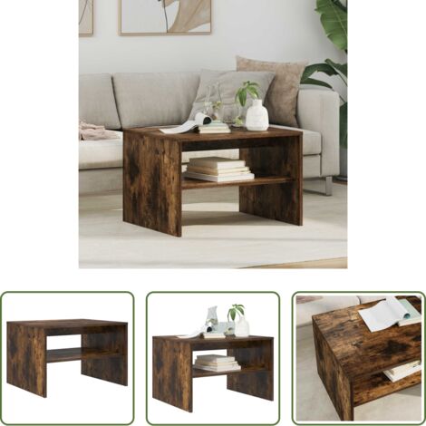 Tavolino in legno - Tavolino da salotto Rovere fumé 60 x 50 x 40 cm