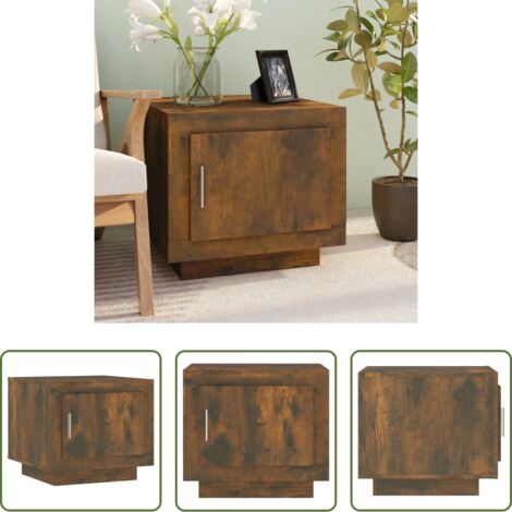 Tavolino in legno -  Tavolino da Salotto Rovere Fumo 51x50x45cm in Legno Multistrato