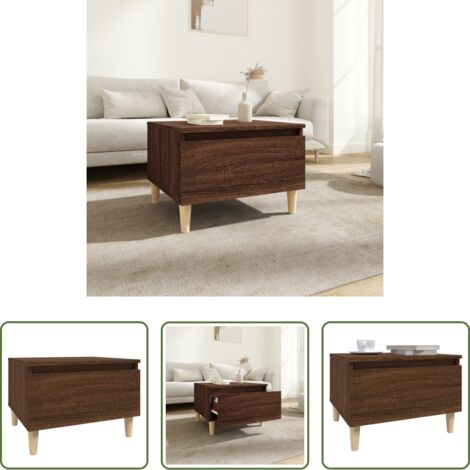 Tavolino in legno -  Tavolino da Salotto Rovere Marrone 50x46x35cm Legno Multistrato