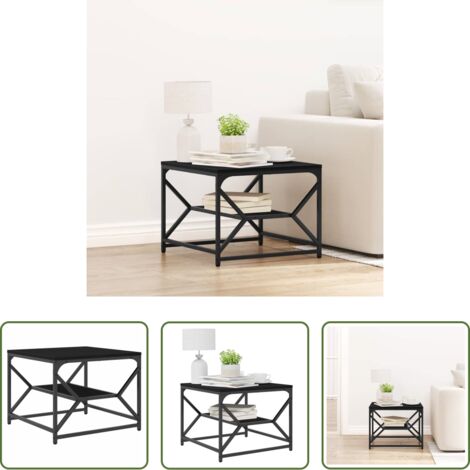 Tavolino in legno -  Tavolino da salotto Rovere Nero 51 x 50 x 40 cm