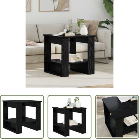 Tavolino in legno -  Tavolino da salotto Rovere Nero 51 x 50 x 50 cm