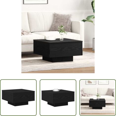 Tavolino in legno -  Tavolino da salotto Rovere Nero 55 x 55 x 31 cm