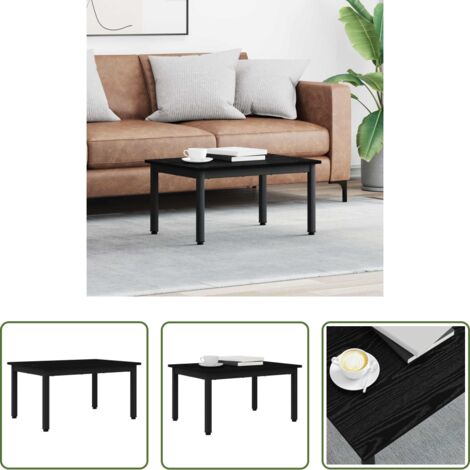 Tavolino in legno -  Tavolino da salotto Rovere Nero 70 x 50 x 36 cm