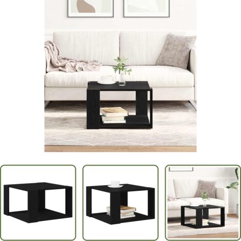 Tavolino in legno -  Tavolino da salotto Rovere Nero 85 x 55 x 31 cm