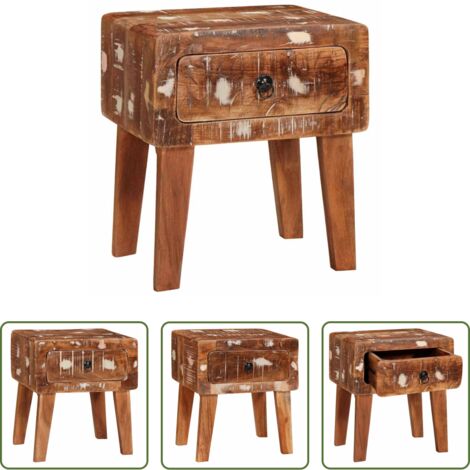 Tavolino in legno -  Tavolino Marrone 40 x 32 x 46 cm Legno Recuperato Massello