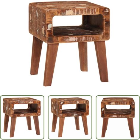 Tavolino in legno -  Tavolino Marrone 40 x 32 x 46 cm Legno Recuperato Massello