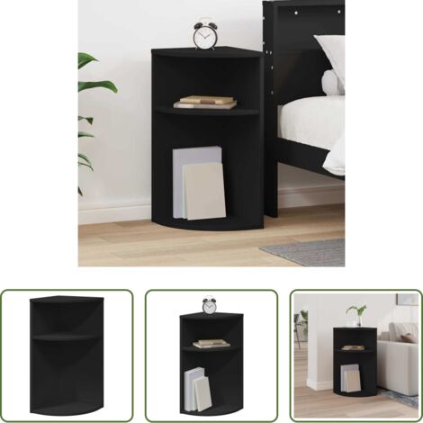Tavolino in legno -  Tavolino Nero 29,6 x 29,6 x 60 cm Legno multistrato