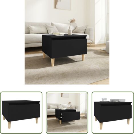 Tavolino in legno -  Tavolino Nero 50x46x35 cm in Legno Multistrato