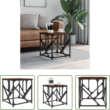 Tavolino in legno -  Tavolino Salotto Rovere Marrone 45x45x47,5 cm Legno Multistrato