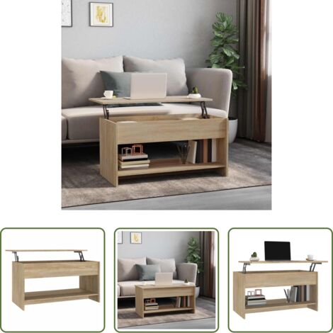 Tavolino in legno -  Tavolino Salotto Rovere Sonoma 102x50x52,5 cm Legno Multistrato